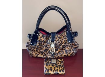Dooney And Bourke Leopard Purse And Matching Wallet