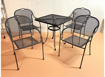 Outdoor Metal Patio Table Set W/ Four Chairs