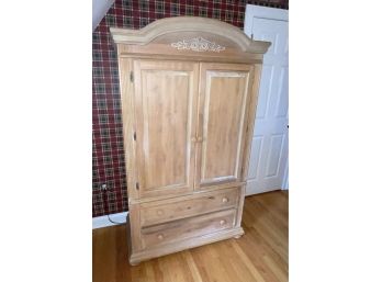 Tall Blonde Wood Armoire - 2 Of 2