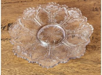 Decorative Cut Glass Plate ~ Slight Lavender Hue