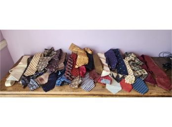 Misc Lot Of Vintage Silk & Polyester Dress Ties ~ All Sizes & Ages And Makers ~ LOT B