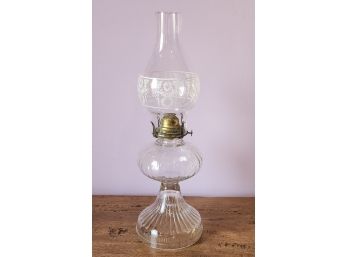 Vintage 1940s Clear Glass Queen Anne No 2 Oil Lamp