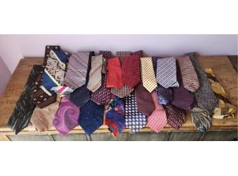 Misc Lot Of Vintage Silk & Polyester Dress Ties ~ All Sizes & Ages And Makers ~ LOT A