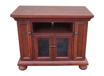 Broyhill Attic Heirlooms Red Rustic Oak Collection TV Media Cabinet Stand C1990s