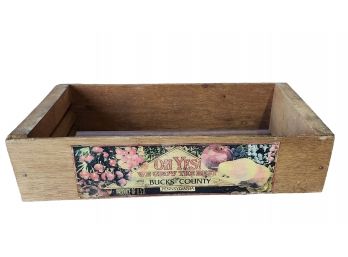Vintage Labeled Bucks County PA Wood Apple Crate
