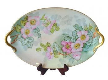 Antique GDA E. Gerard Dufraiuseix & Abbot Hand Painted Limoges Platter Tray C1900