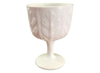 Vintage 1970s Milk Glass FTD Pedestal Compote Chalice Vase Dish