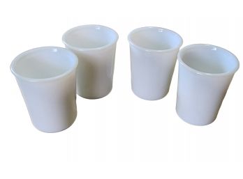 Set 4 White Milk Glass Vintage Cups