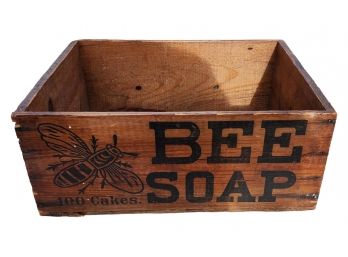 Antique Bee Soap Wood Crate Bin Box ~ Great Colors & Patina