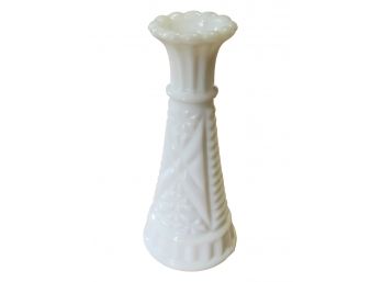 Small Vintage White Milk Glass Bud Vase 6'
