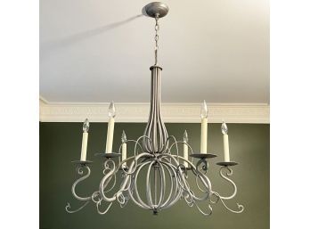 A Bespoke Metalwork Galvanized Steel Chandelier