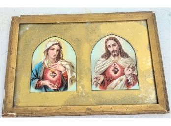 BEAUTIFUL VINTAGE RELIGIOUS PICTURE - JESUS AND MARY #14