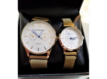 GREAT GIFT ITEM - NEW SLEEK HIS AND HERS WATCHES WITH ADJUSTABLE MAGNETIC STRAPS & WILL FIT ALL SIZE WRISTS