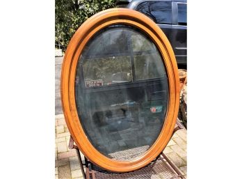 Vintage Solid Wood Frame Oval Mirror