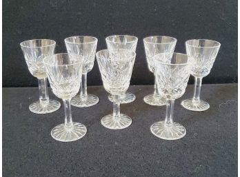 Seven Waterford Crystal Lismore Cordial Stemware Glasses