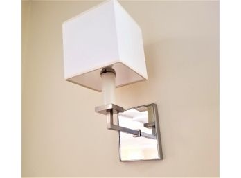 Vaughan Designs Chrome Light Wall Sconce WLA49 Luminaire With Square Fabric Shade (lot 2)