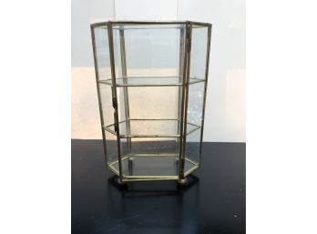 Miniatures Brass & Glass Display Case