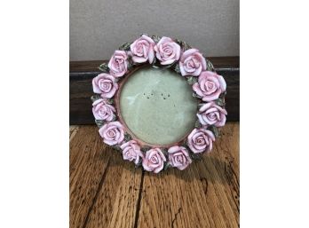 Two's Company 5 1/4 Frame Encircles With Ceramic Roses - Excellent Condition