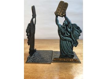 Moses Bookends Made In Israel/leather Bottom