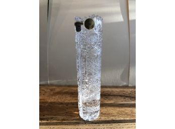 CRYSTAL BUD VASE SKLO BOHEMIA CZECH HAND CUT BRILLIANT STAR 24PBO - Like New