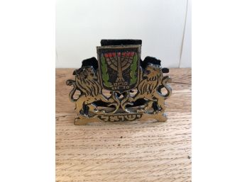 Brass Lions Napkin Holder Israel 1960's