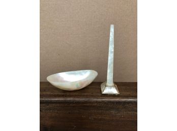 Mother Of Pearl Ring Holder And Trinket Dish