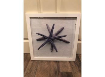 Purple And White Starfish Print 18 X 18 1/4'