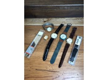 5 Watches/ 2 Leather Bands