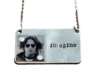 John Lennon Imagine Dog Tag Style Necklace. Purchased At Barneys New York. Tag Measures 2x1