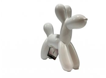 NWT, Interior Illusions - White Ceramic Mini Balloon Dog Bank Purchased At ABC Home