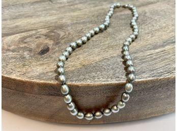 Honora Grey Oval  Freshwater Pearl Necklace W/925 Sterling Silver Clasp.