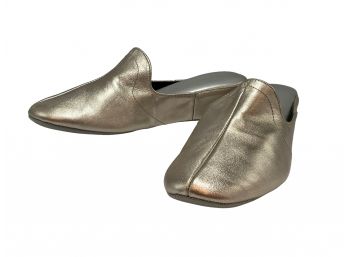 New Daniel Green Metallic Kidskin Slippers Size 8.5