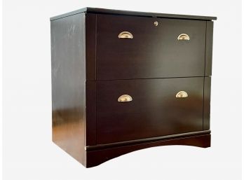 2 Drawer File Cabinet With Hanging File Inserts & Chrome Pulls.