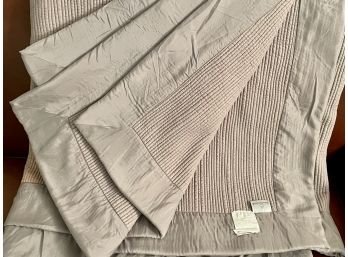 Yvette Delforme King Size Silk Trimmed Cotton Blanket. Purchased At ABC Home