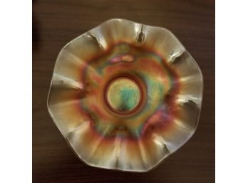 6.75' Iridescent Carnival Glass Candy Decor Dish