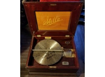 Late 19th Century Jacot 'Stella' Music Box W/ 10 Disks - It Works - READ DESCRIPTION