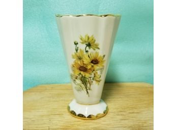 7' Holly Ross 22K Gold Trim Sunflower Vase