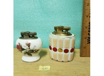 2 Vintage Table Top Lighters - Made In Japan