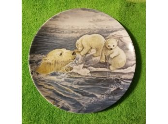 1982 Knowles A Tender Coaxing Polar Bears Plate W/cert - Signs Of Love Series