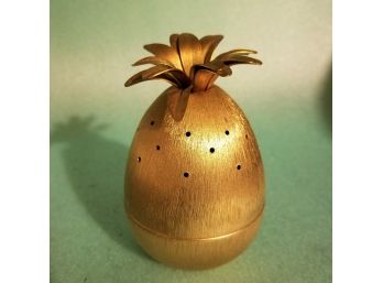 4.25' MCM Napier God Brushed Metal Pineapple Toothpick Holder - Heavy And Sturdy