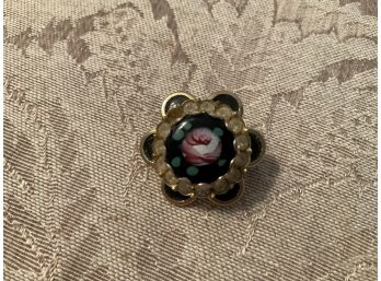 Vintage Rhinestone Rose Pin - Lot #25