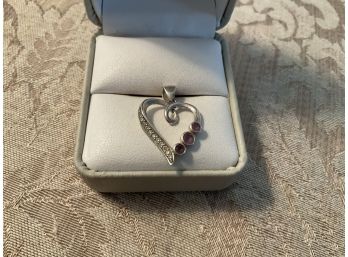 Sterling Silver Heart Shaped Pendant - Lot #10