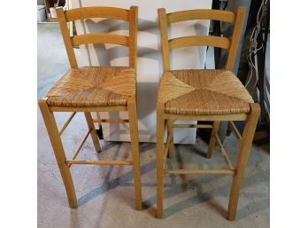 Pair Of Light Wood Bar Stools