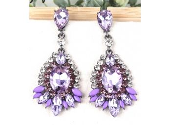 Multitone Purple Drop Earrings