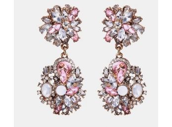 Sensational Goldtone & Rhinestone Drop Earrings