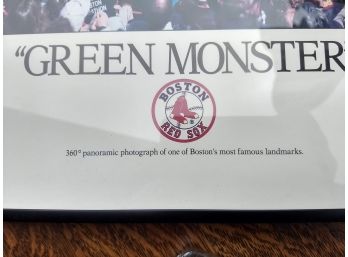 Vintage 1990 Framed Poster Of A Panoramic View The Green Monster At Fenway Park