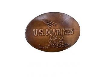 Vintage Marines Leather Belt Buckle