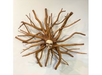 Driftwood Skull Wall Plaque