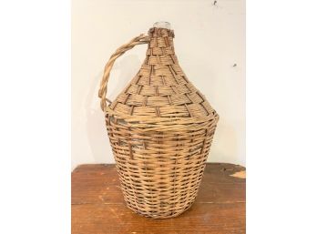 Vintage European Wicker Wrapped Bottle