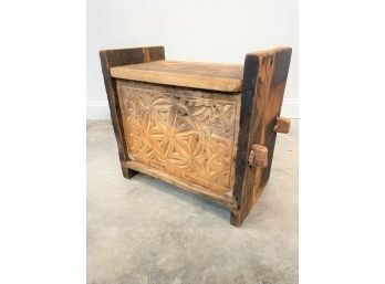 Hand Carved Wooden Trunk